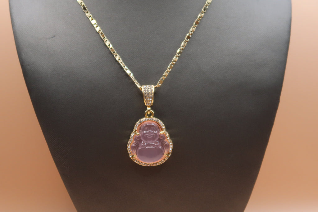 Light pink buddha necklace