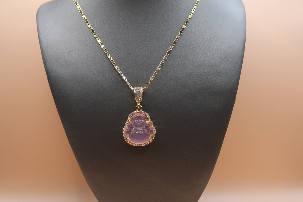 Light pink buddha necklace