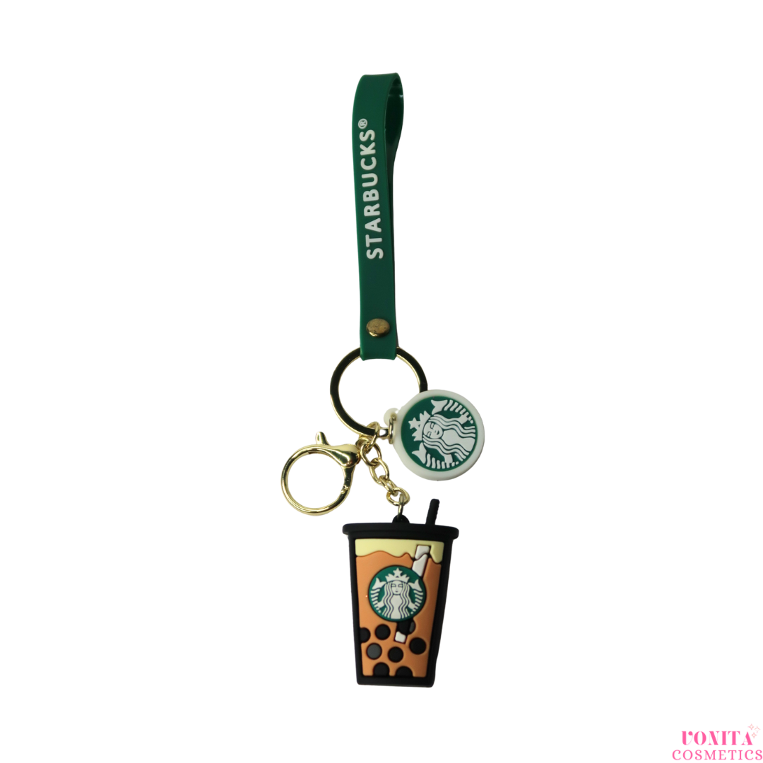Brown boba keychain
