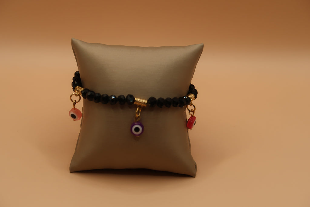 Black Multi Color Evil Eye Bracelet