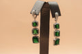 Diamond Green Dangling Earrings