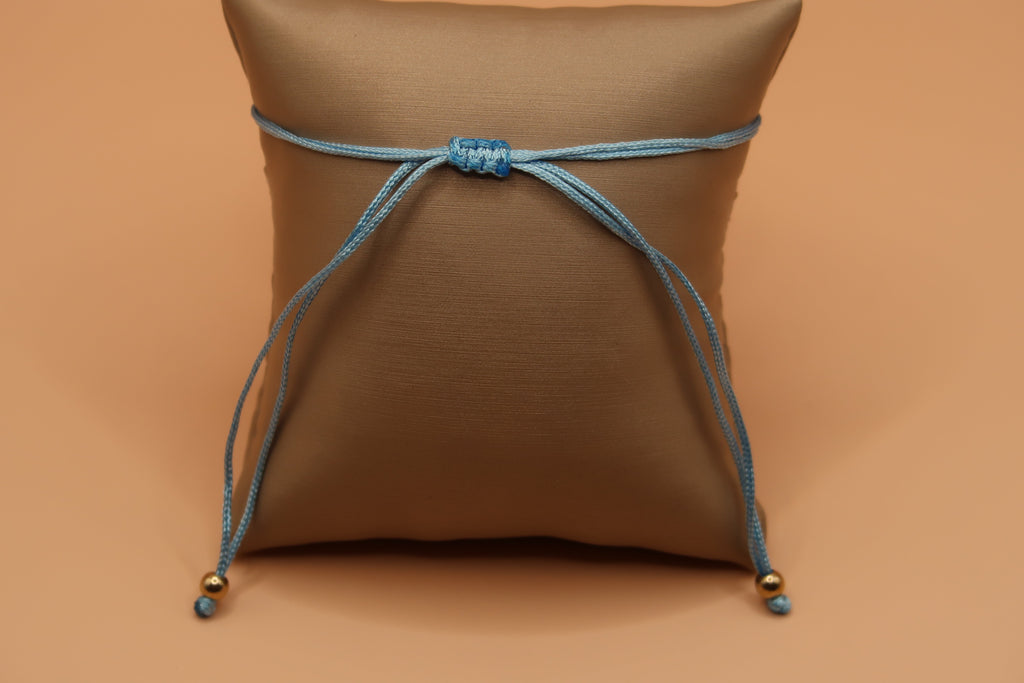 Heart Virgin De Guadalupe Light Blue with Evil Eye Bracelet