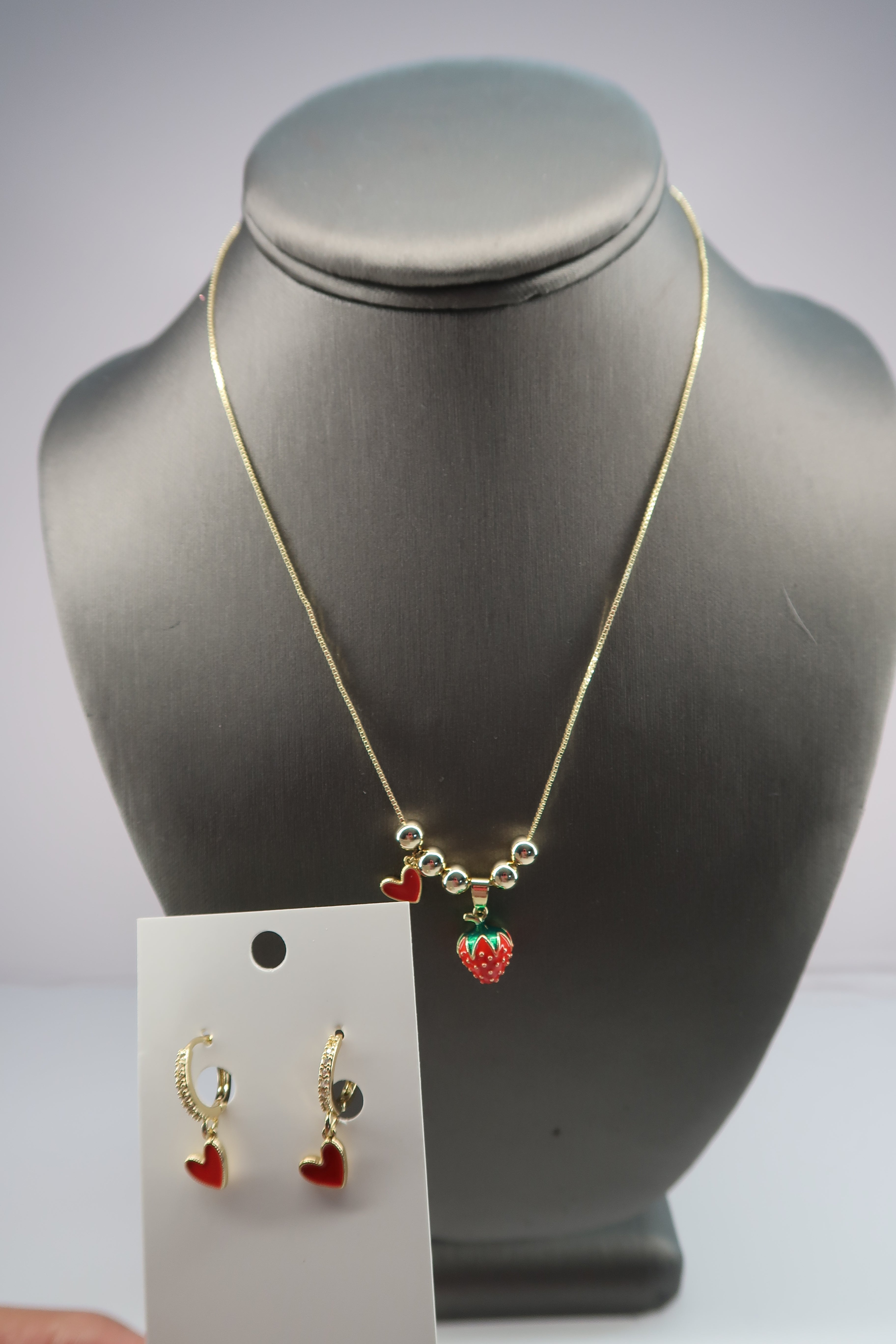 Strawberry heart necklace
