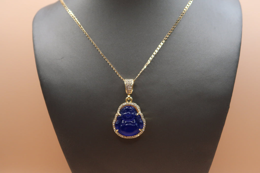 Dark Blue buddha necklace